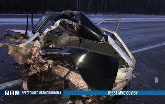 Страшная авария под Барановичами - «КАМАЗ» протаранил иномарку. Водитель легковушки погиб 