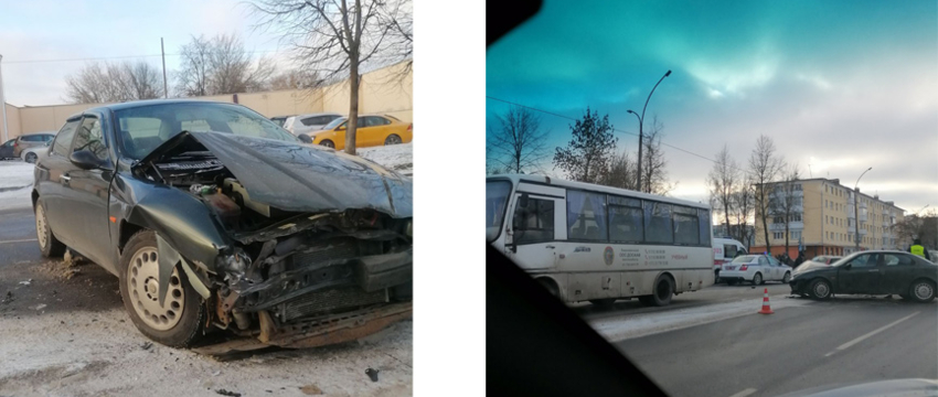 В Барановичах столкнулись сразу три автомобиля