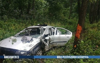 Страшная авария под Минском - Volvo вылетела в кювет, несколько раз перевернулась и врезался в дерево