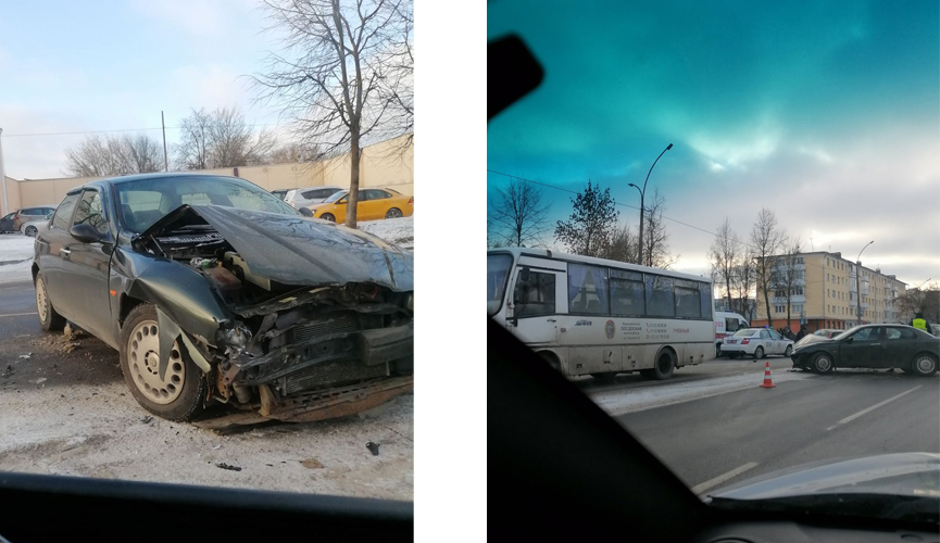 В Барановичах столкнулись сразу три автомобиля