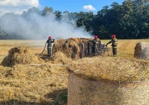 В Кобрине горела солома