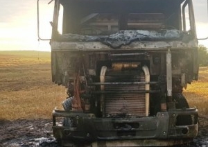 В Барановичском районе при перевозке зерна загорелся МАЗ