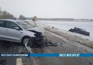 В Пружанах произошло жесткое ДТП с участием четырех автомобилей