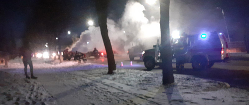 Утром в Барановичах горела машина
